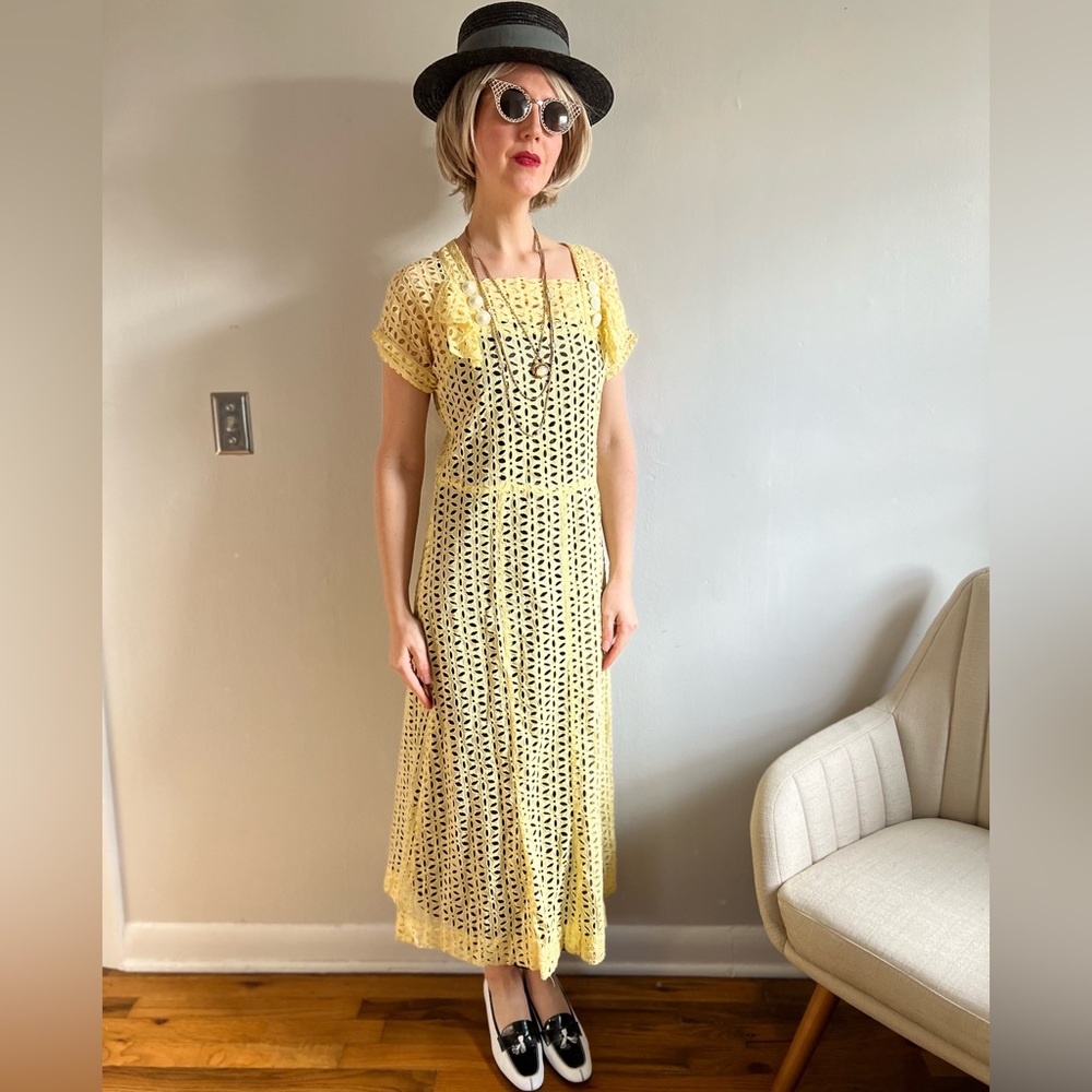 Authentic 1930s Cotton Day Dress - Picture 6 of 10